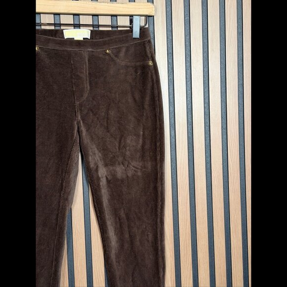 Michael Kors Pants Small Womens Brown Pull On Corduroy Stretch Skinny - Picture 7 of 10